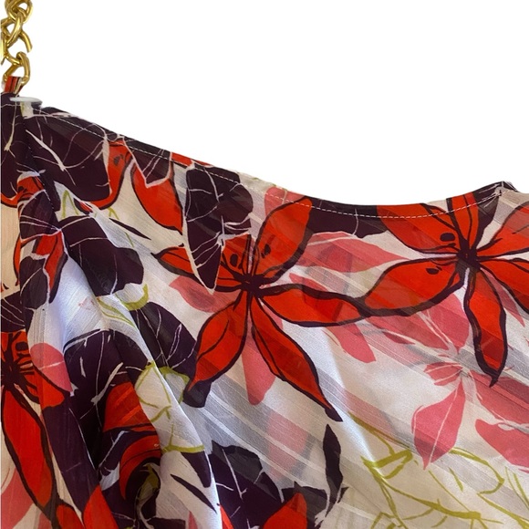 Women’s cold shoulder 3/4 sleeve floral print top by bold Elements NWT size L - Picture 6 of 10